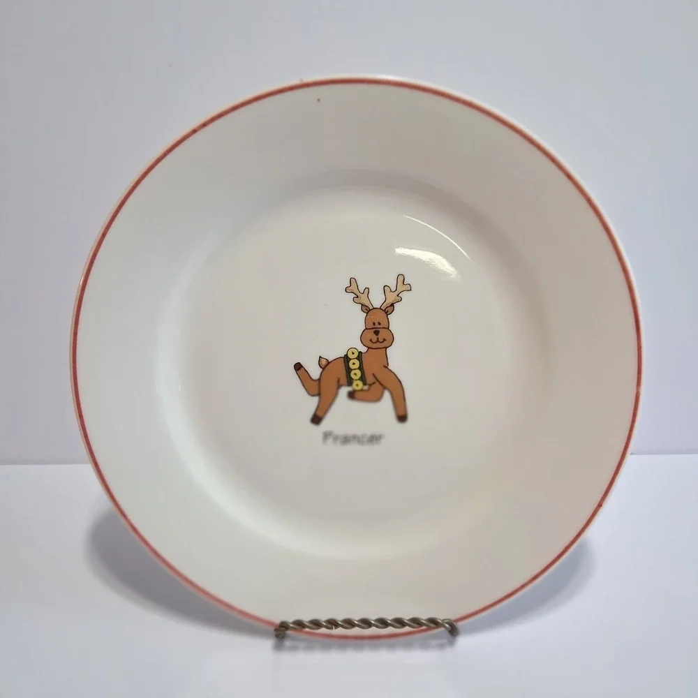 Rainbow Mountaion Ltd Prancer Christmas‎ Plate Salad/Dessert Colllectable NB